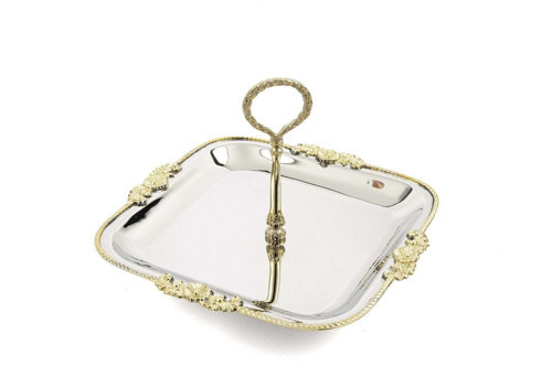 Gümüş Gold İşlemeli Sunumluk 24x17cm