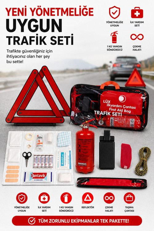 Trafik Seti Tüv -turk Muayene Uyumlu Yangın Söndürücülü