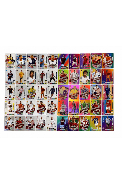 Futbolcu Oyun Karti 25 Adet SILVER + 25 Adet GÖKKUŞAĞI Series Pocket Esnek Kırılmaz Parlak Kart +ALBÜM