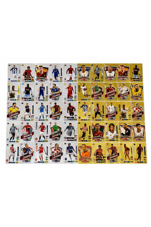 Futbolcu Oyun Karti 25 Adet GOLD+ 25 SILVER Series Pocket Esnek Kırılmaz Parlak Kart +ALBÜM