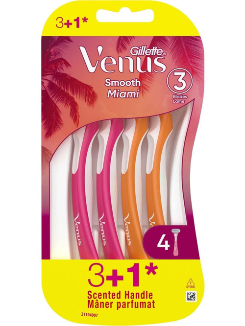 Smooth Miami Kadın Tıraş Bıçakları, 3'lü Kadın Kullan At Tıraş Bıçakları