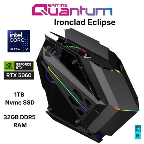 Ironclad Eclipse Ultra 9 285K 32GB DDR5 1TB NVMe RTX5060 8GB 240mm Sıvı Soğutmalı Gaming Desktop