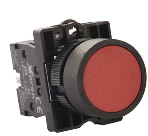 22 Mm Kontaklı Yaylı Buton Kırmızı 1Nc (Stop)