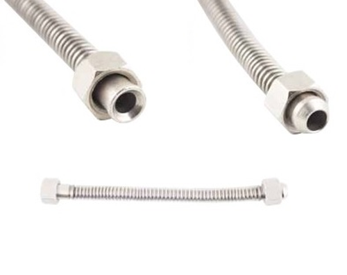 Paslanmaz Esnek Gaz Flex Çift Rekorlu Musluk Girişli 3/8-3/8 100Cm