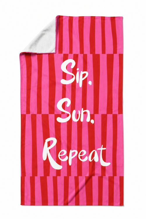 Heatwave Plaj Havlusu First Sip Pembe