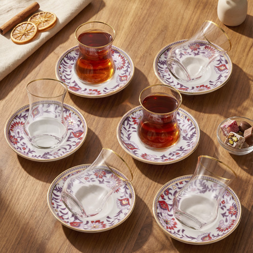 1898 Mistik Gold 12 Parça 6 Kişilik Çay Seti 150 ml
