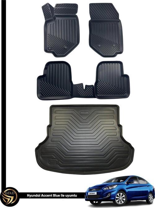 Hyundai Accent Blue 3D Havuzlu Paspas + Bagaj Havuzu İkili Set