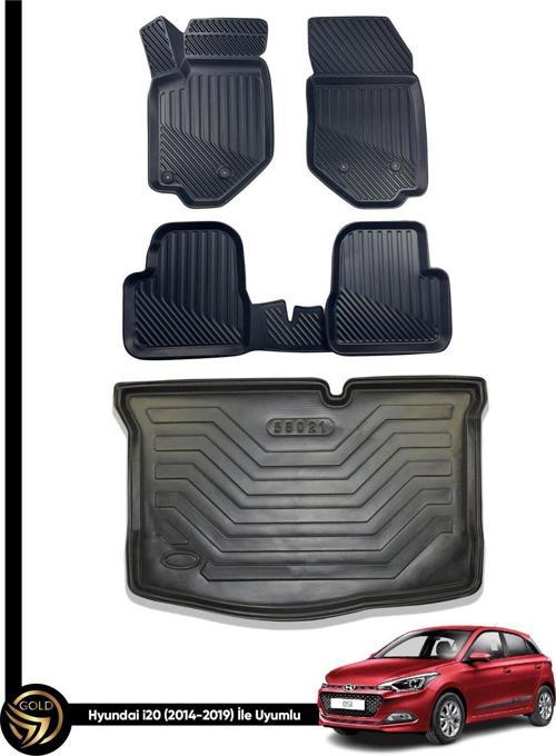 Hyundai i20 3D Havuzlu Paspas 2014-2019 + Bagaj Havuzu İkili Set