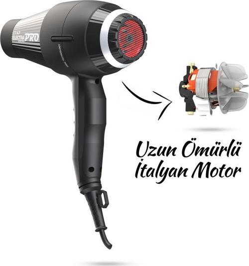Electra Pro İonic Profesyonel Seri Kuaför Fön Makinesi (İtalyan Motor)