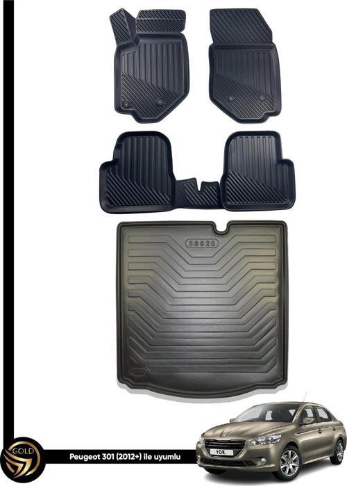 Peugeot 301 3D Havuzlu Paspas + Bagaj Havuzu İkili Set