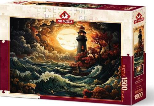 Puzzle 1500 Parça Puzzle Fırtınada Deniz Feneri 5405