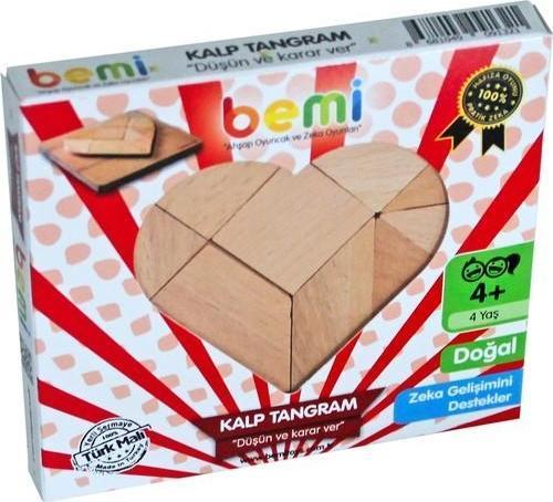 Kalp Tangram Ahşap Tablalı