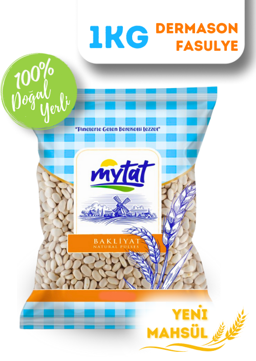 Doğal Yerli Üretim Dermason Fasulye 8.5 MM 1 kg