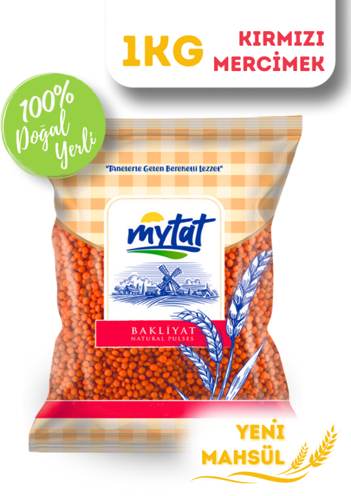 Doğal Yerli Üretim Kırmızı Futboltane Mercimek 1 kg