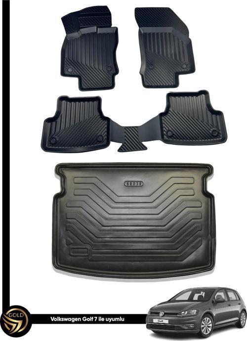 Volkswagen Golf 7 3D Havuzlu Paspas + Bagaj Havuzu İkili Set