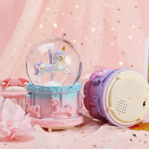 Orta Boy Işıklı Unicorn Kar Küresi