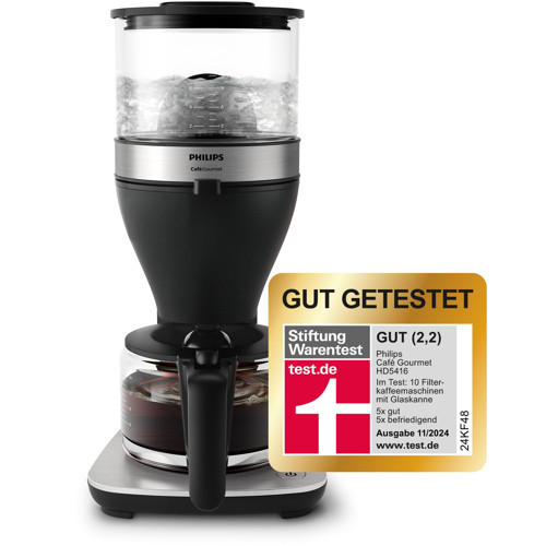 filtre kahve makinesi - 1,25 litre kapasite, 15 fincana kadar, Kaynat ve Demle, siyah/gümüş (HD5416/60)