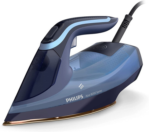 Azur 8000 Serisi Buharlı Ütü - 55 g/dk sürekli buhar, 240 g şok buhar, 3000 W, OptimalTEMP teknolojisi, SteamGlide Elite, açık mavi (DST8020/20)