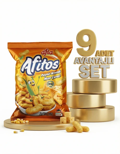 Afitos Peynir Aromalı Mısır Çerezi 9x50 Gr