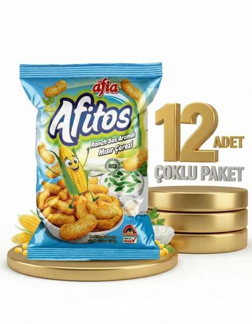 Afitos Ranch Aromalı Mısır Çerezi 12x50 Gr