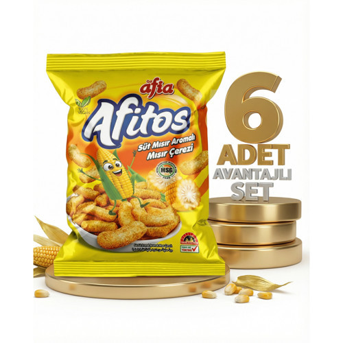 Afitos Süt Aromalı Mısır Çerezi 6x50 Gr