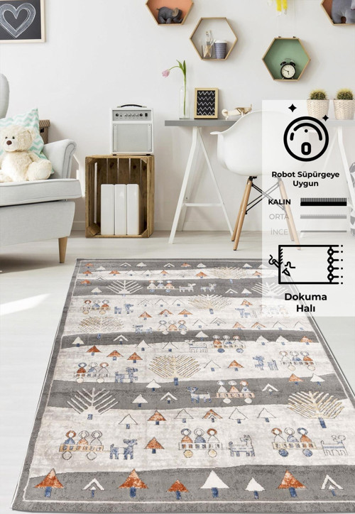 Konfor Motto Kids 4583 Modern Dokuma Çocuk Halısı