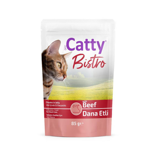 Bistro Jöle İçinde Et Parçacıklı Dana Etli Yetişkin Kedi Konservesi 85 Gr