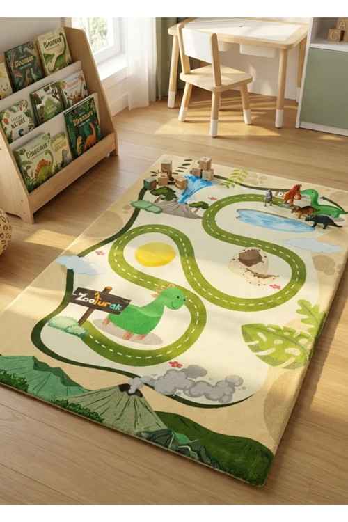 Çocuk Oyun Matı Bebek Minderi Dinazor 100X150