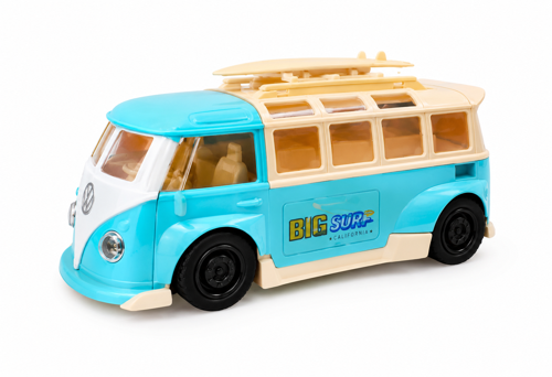 Retro Surf Minibüs Oyuncak Araba 14 cm Çek Bırak Klasik Bus Modeli Mavi