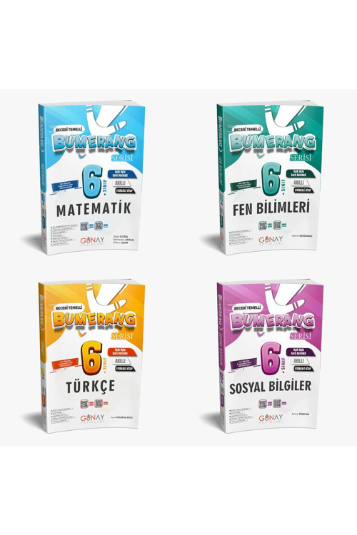 Günay Yayıncılık 6. Sınıf Bumerang Etkinlikli Fen-Matematik-Türkçe-Sosyal 4'Lü Set (Güncel Müfredat)