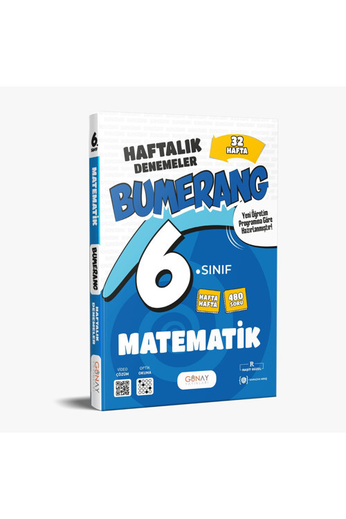 Günay Yayınları 6. Sınıf Bumerang Matematik 32 Haftalık Denemeler (Güncel Müfredat)