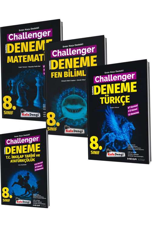 Kafa Dengi 8.Sınıf Lgs Challenger Matematik Fen Ve İnkılap Tarihi Türkçe Deneme Seti (4 Kitap)