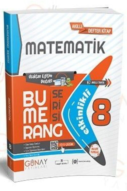 8. Sınıf Lgs Matematik Bumerang Serisi Etkinlikli Akıllı Defter Kitap Günay Yayınları