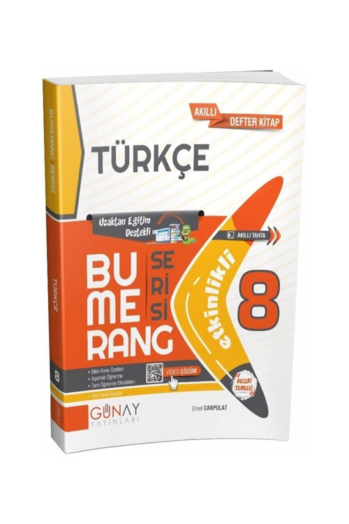 8. Sınıf Lgs Türkçe Bumerang Serisi Etkinlikli Akıllı Defter Kitap Günay Yayınları