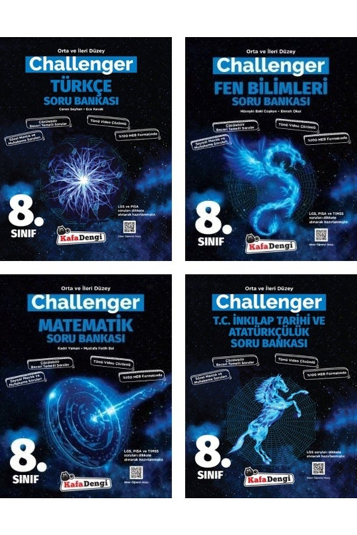 Kafadengi 8. Sınıf Lgs Matematik Türkçe Fen Inkılap Challenger Soru Seti 4 Kitap 2025