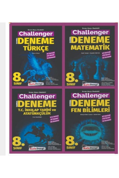 Kafadengi Yayınları 8.Sınıf Challenger Branş Denemesi Seti 4 Kitap (12"Li) (Tümü Video Çözümlü)