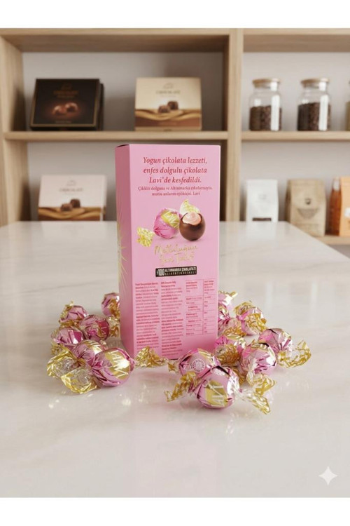 Lavi sevgiliye özel çilekli dolgulu sütlü çikolata 250g