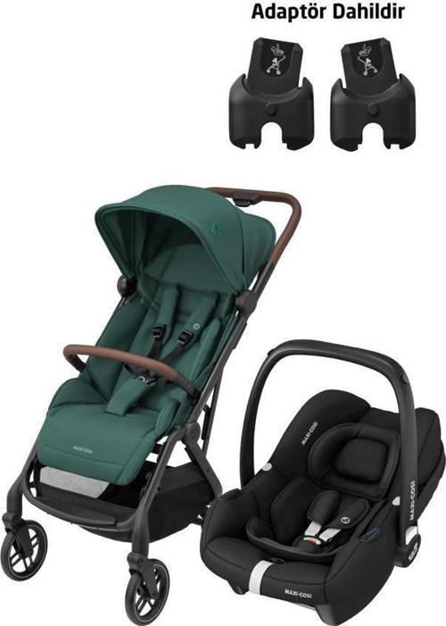 Soho-Cabriofix i-Size Ana Kucaklı Ultra Kompakt  Seyahat Sistem Bebek Arabası Green-Black