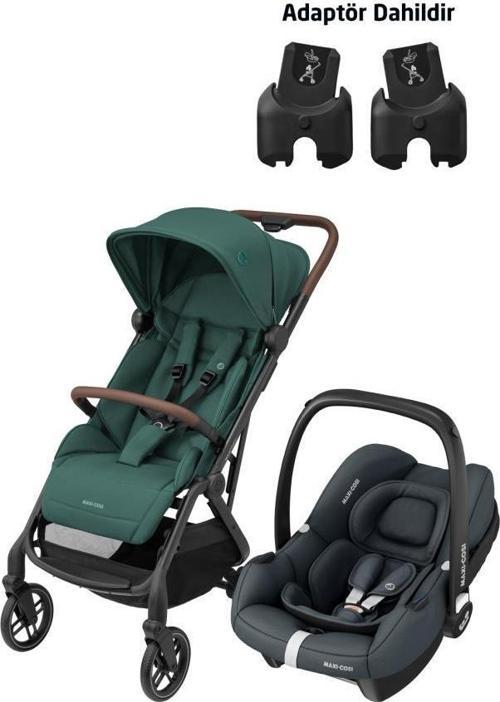 Soho-Cabriofix İ-Size Modüler Ana Kucaklı Ultra Kompakt  Seyahat Sistem Bebek Arabası Green-Graphite
