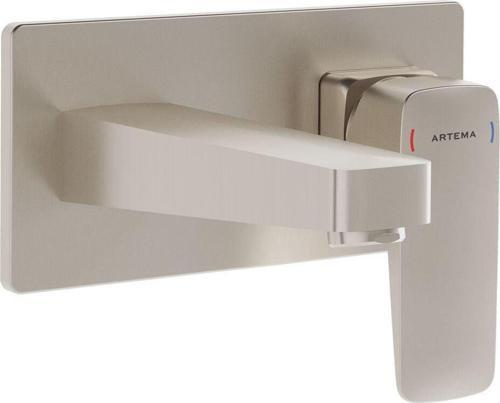 A4273834-Artema Root Square Ankastre Lavabo Bataryası Sıva Üstü Fırçalı Nikel