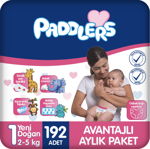 Bebek Bezi 1 Numara Yenidoğan 192 Adet (2-5 Kg) Aylık Paket