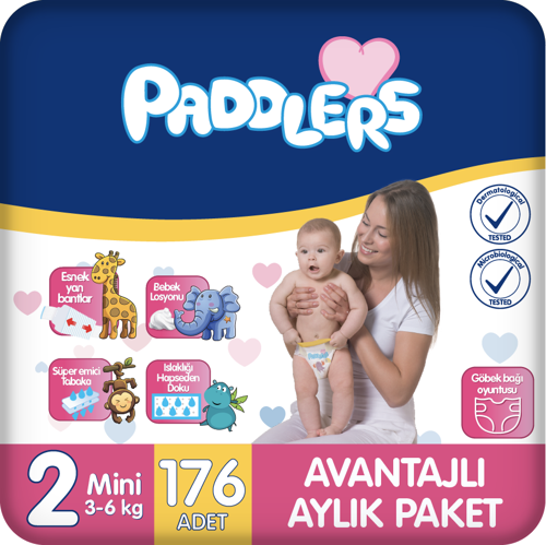 Bebek Bezi 2 Numara Mini 176 Adet (3-6 Kg) Aylık Paket
