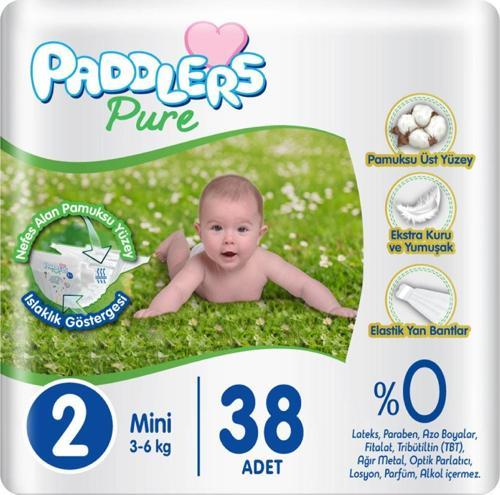 Pure Bebek bezi 2 Numara Mini 38 Adet (3-6 Kg) Eko Paket