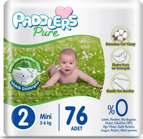 Pure Bebek Bezi 2 Numara Mini 76 Adet (3-6 Kg) Jumbo Paket