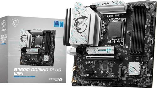 B760M Gaming Plus WiFi Intel B760 LGA1700 DDR5 6800MHz (OC) HDMI/DP M.2 Wi-Fi RGB mATX Anakart