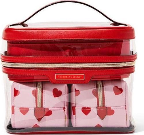 BEAUTY Sevgilier Günü özel Kalpli seri 4 ü 1 Arada Makyaj Çantası