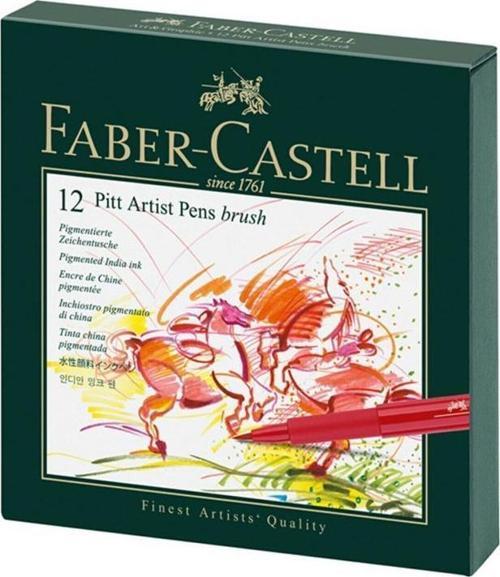 Faber-Castell Pitt Çizim Kalemi Fırça Uç Studio Box 12 Renk