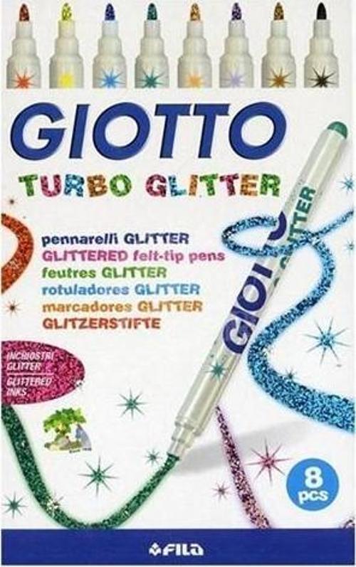 Gıotto Simli Keçeli Kalem  Simli Turbo Glitter 8 Li 425800