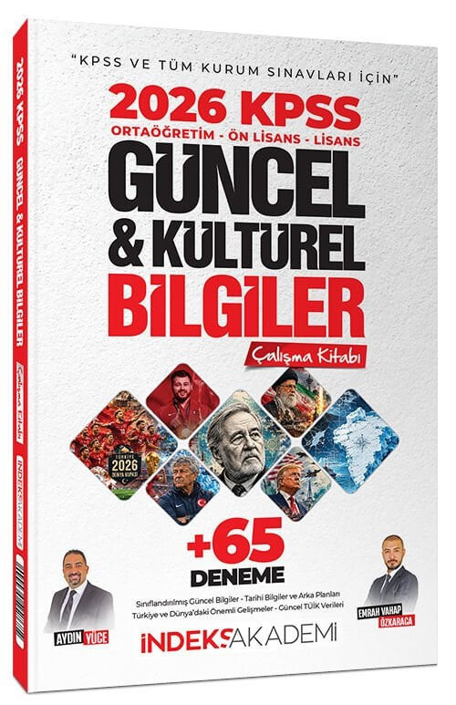 İndeks Akademi 2026 KPSS Güncel ve Kültürel Bilgiler Çalışma Kitabı (65 Deneme İlaveli) - Aydın Yüce, Emrah Vahap Özkara