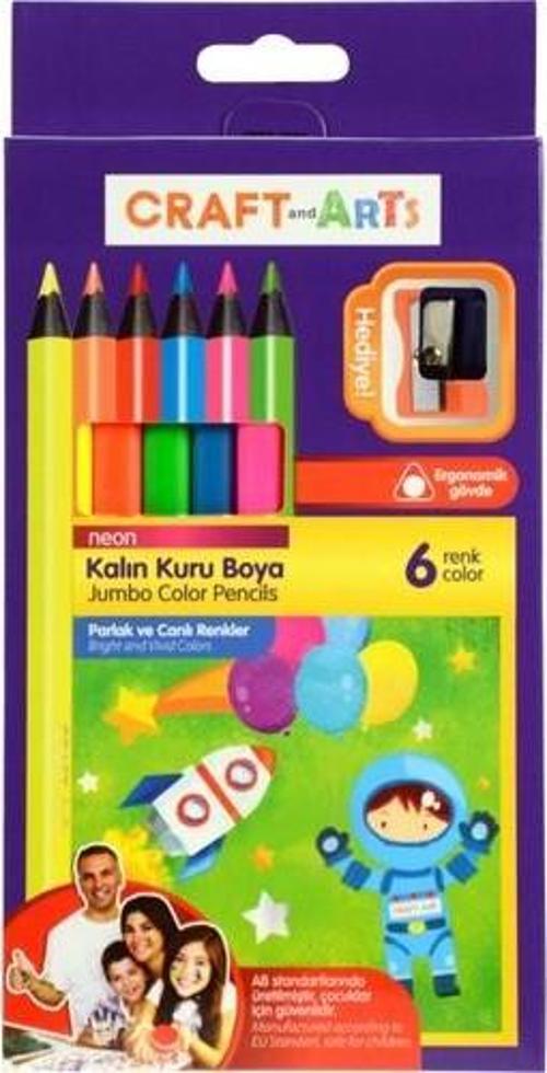 Jumbo Neon Kuru Boya 6 Renk